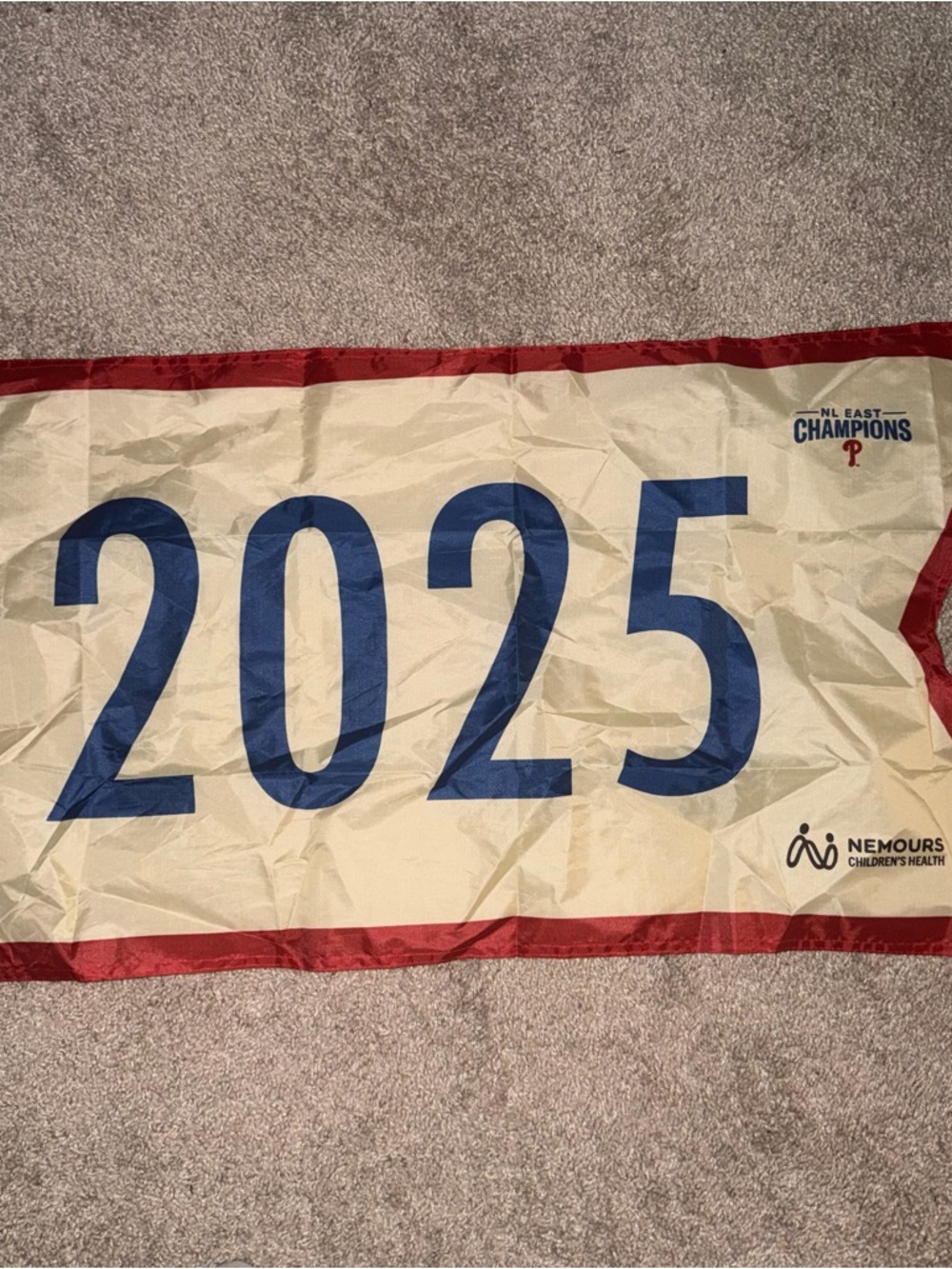 2026 Phillies Opening Day SGA - 2025 NL East Champions Pennant Banner Flag